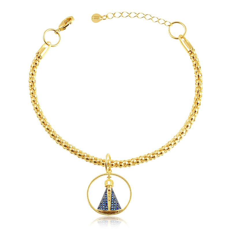 Pulseira Nsa.Sra. Aparecida Folheada a Ouro 18K
