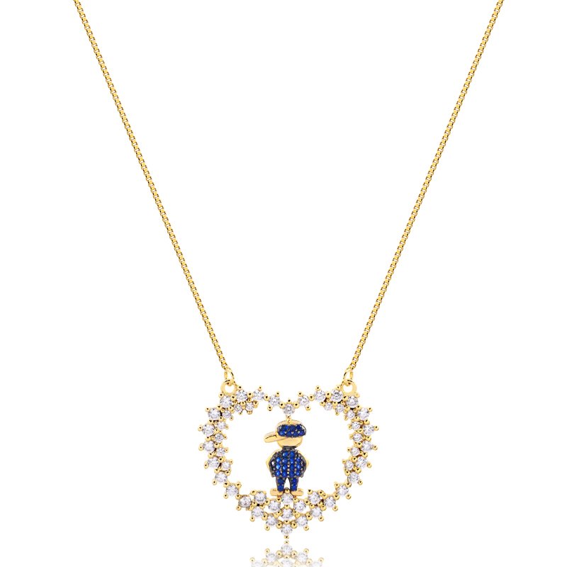 Gargantilha Menino Cravejada banhada a Ouro 18K
