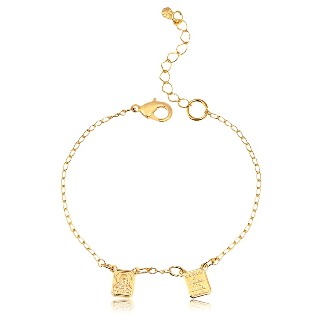 Pulseira Sagrado Coração de Jesus banhada a ouro18k