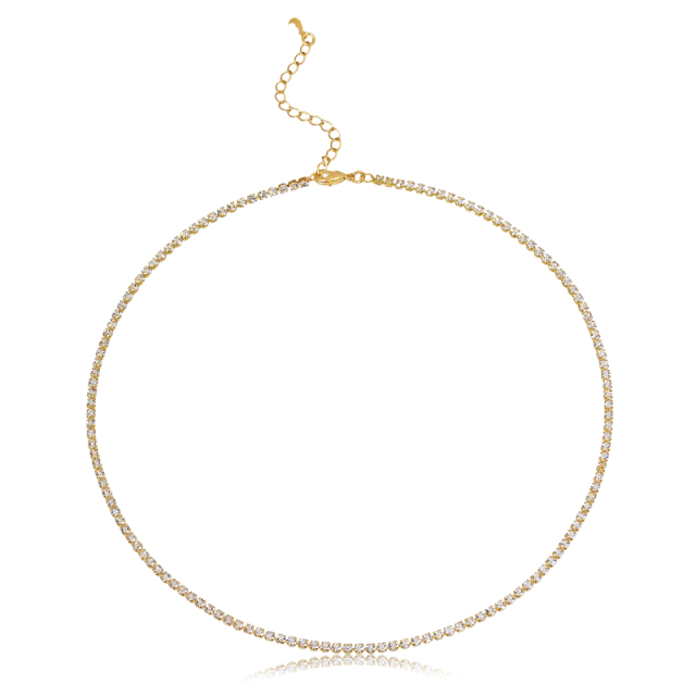 Choker de zircônia cristal banhada a Ouro18k