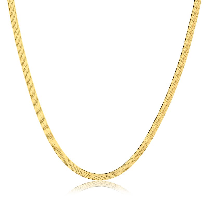 Corrente fita 4mm banhada a Ouro18k